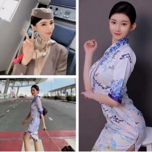 稀缺航空空姐，真实反差